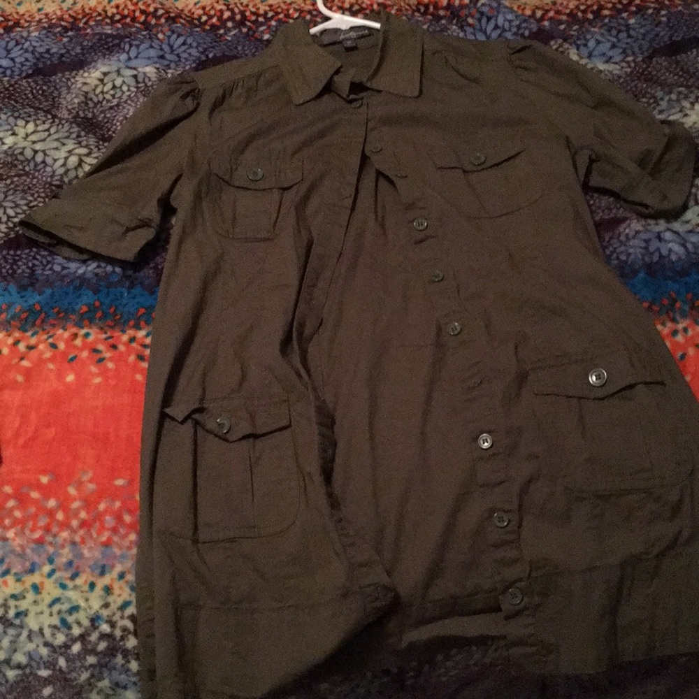 Green button-up coat